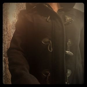 Ellen Tracy Hooded, Lined Wool Pea Coat